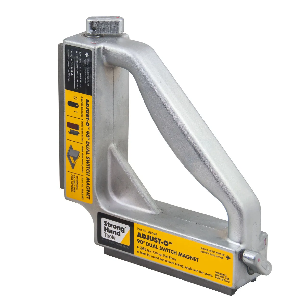 Magnetický úhelník Adjust-O™ 90° se dvěma vypínači, tažná síla 120 kg, AEK
